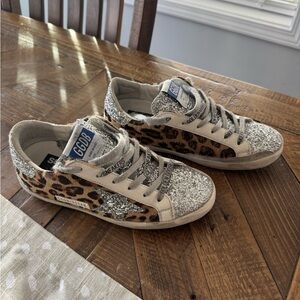 Golden Goose Glitter and Leopard Sneakers